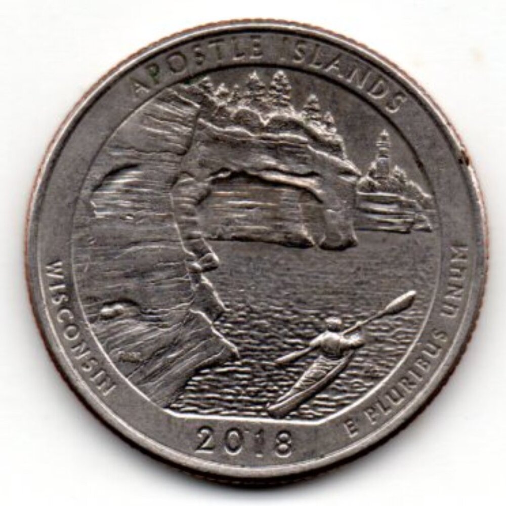 2018 D Apostus Islands Wisconsin Quarter